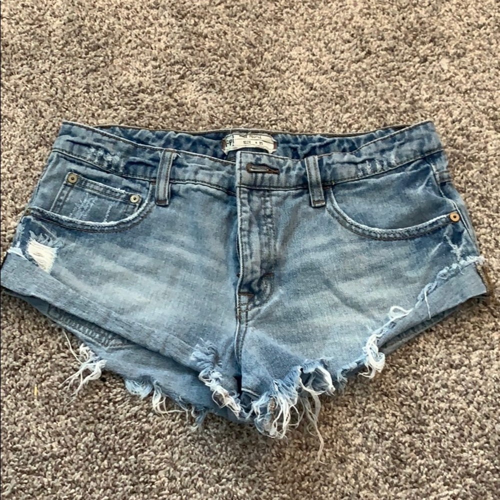 Free People denim shorts!